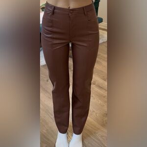 Wilfred Rebel Brown Leather Trousers - Regular length